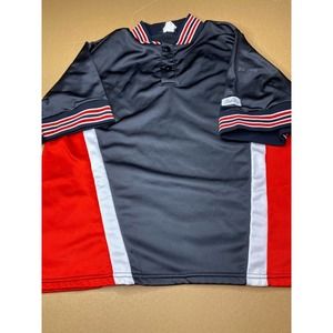 Vintage EASTBAY Made in USA Button Black White Red Jersey T Shirt Rare Sz Large